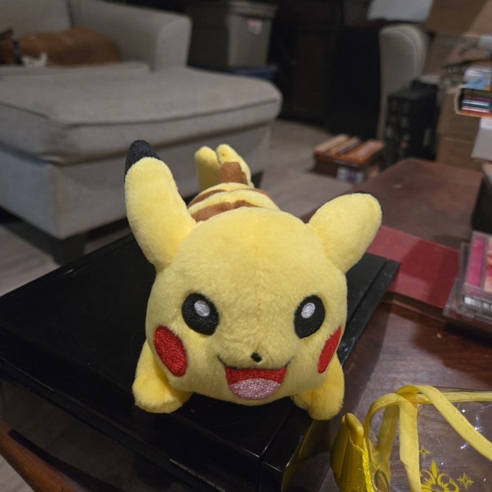 Yellow Plush Toy with Red Accents